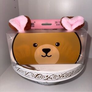NEW The Crème Shop Plush 3D TEDDY HEDDYBAND  Spa Teddy Bear Ears Headband